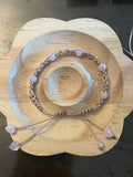 Pink and Beige Macrame Bracelet