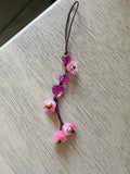 Brown and Hot Pink Phone Charm